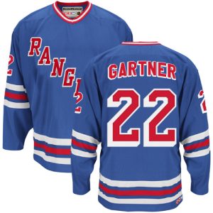 Herren New York Rangers Eishockey Trikot Mike Gartner #22 Authentic Throwback Königsblau CCM Heroes Alumni
